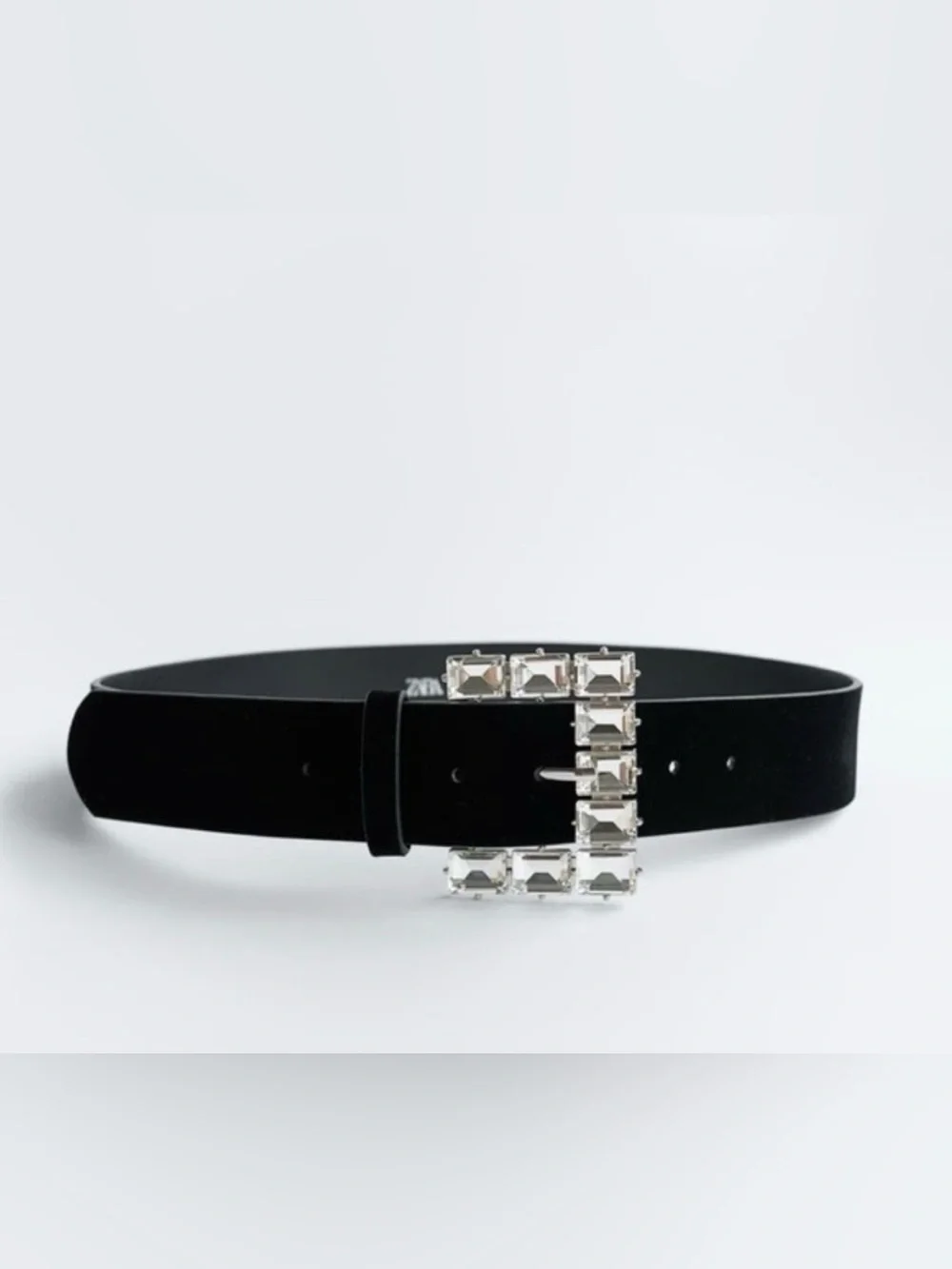 NWOT Zara Bejeweled Buckle Leather Belt